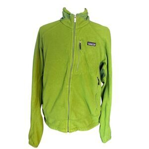 Patagonia Men’s medium Regulator lime green full zip polortec fleece jacket